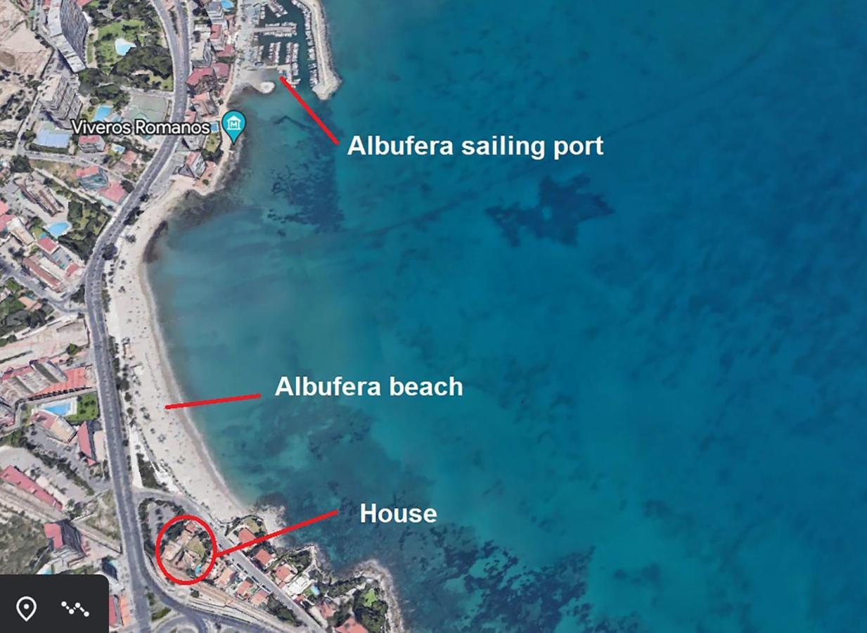 Great Villa, Sea Views, 20 Secs Walk To The Beach, Bbq, 9 People, 5 Mins Car From Alicante City Center, Sailing Club 3 Mins Walk מראה חיצוני תמונה